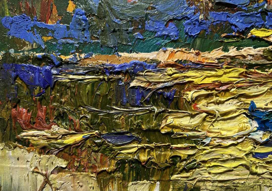 Oil painting The sun sets over the river Alex Kalenyuk - 5