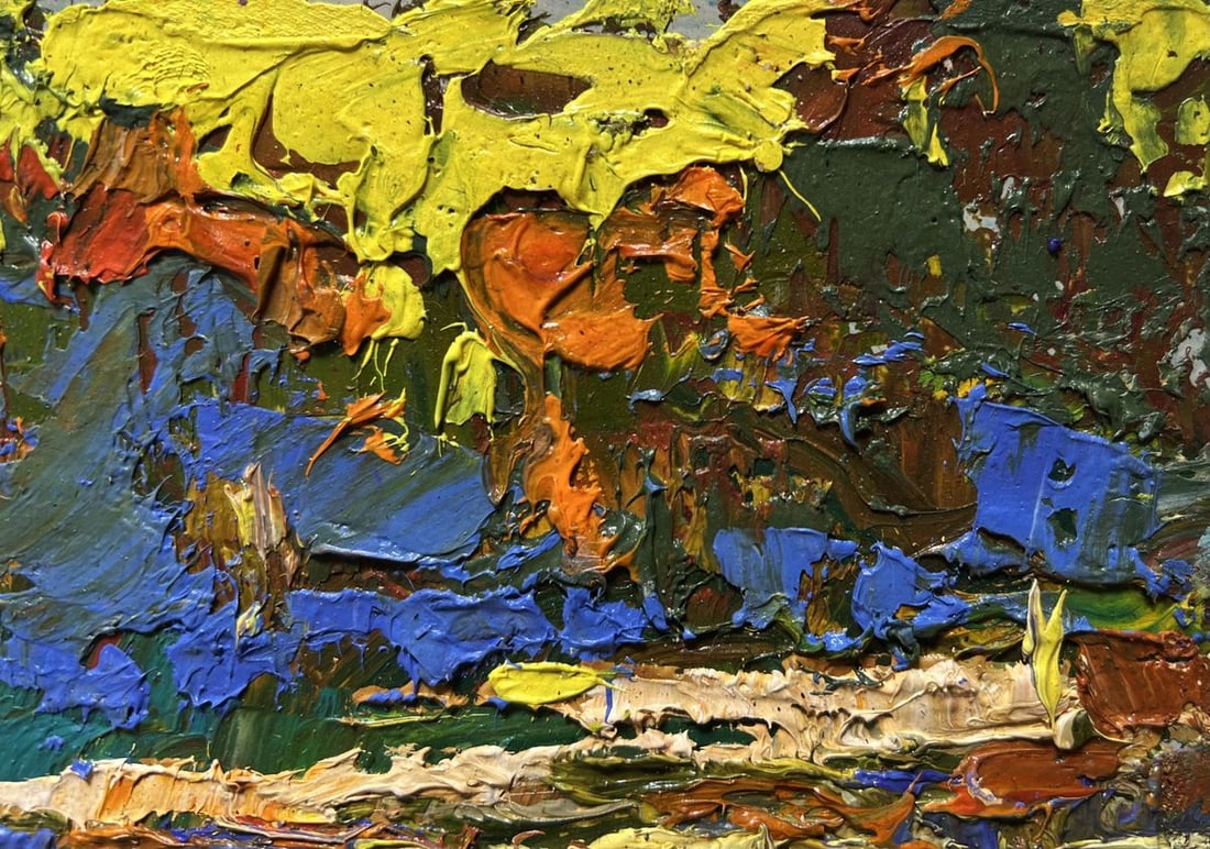 Oil painting The sun sets over the river Alex Kalenyuk - 6