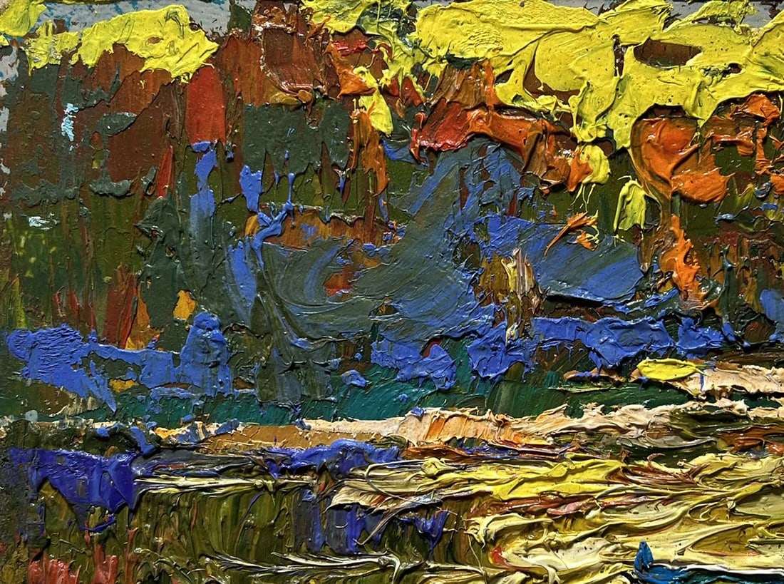 Oil painting The sun sets over the river Alex Kalenyuk - 7