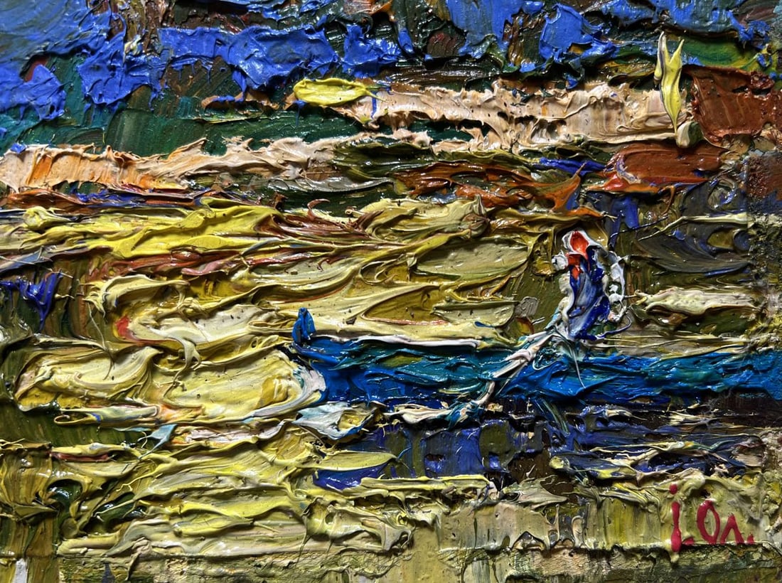 Oil painting The sun sets over the river Alex Kalenyuk - 9