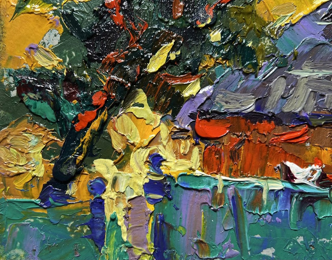 Oil painting Warm evening with a yellow sunset Alex Kalenyuk - 5