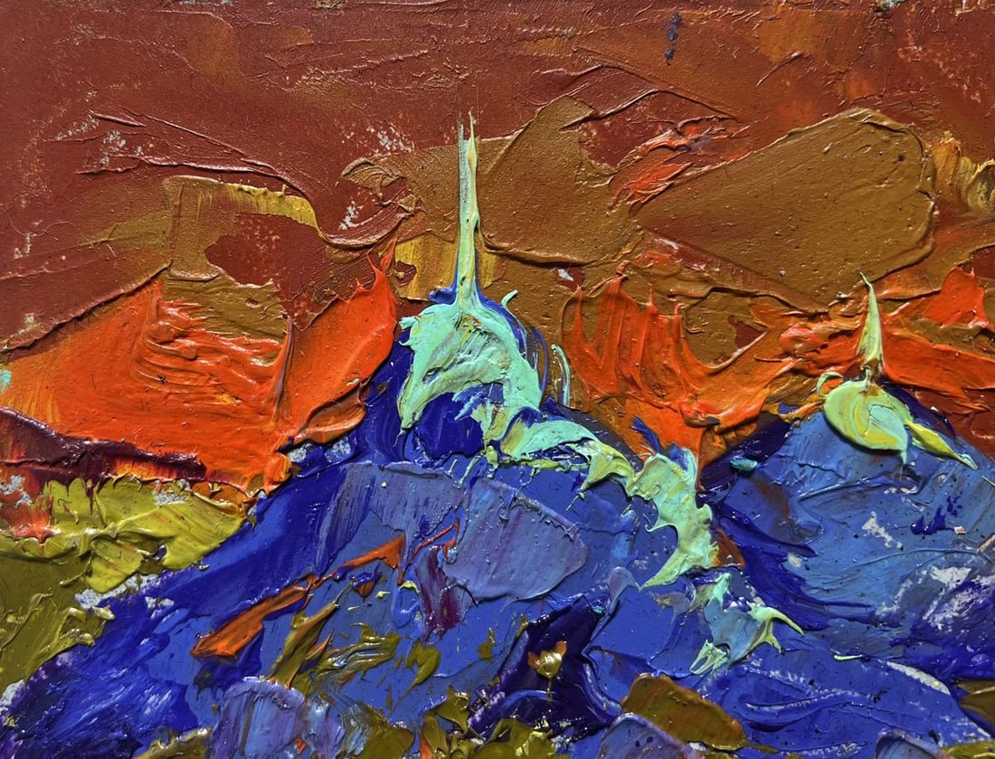 Oil painting Full moon in the field Alex Kalenyuk - 4