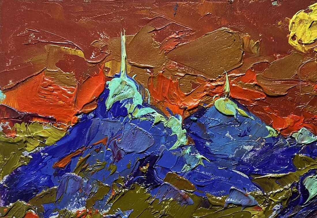 Oil painting Full moon in the field Alex Kalenyuk - 7