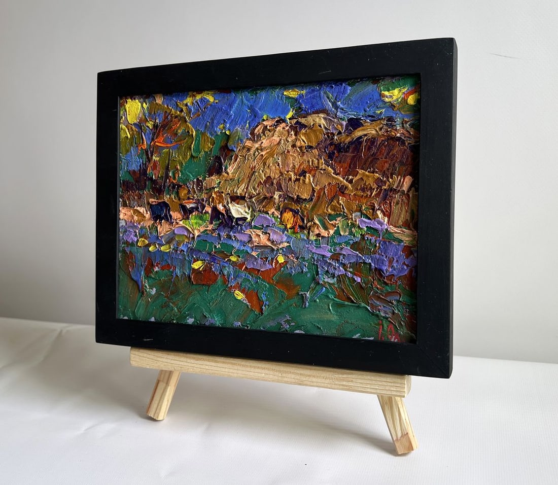 Oil painting Near the old haystack Alex Kalenyuk - 2