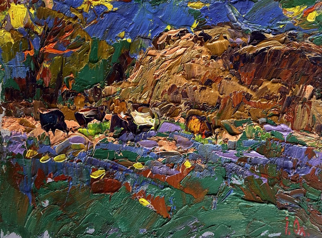 Oil painting Near the old haystack Alex Kalenyuk - 3