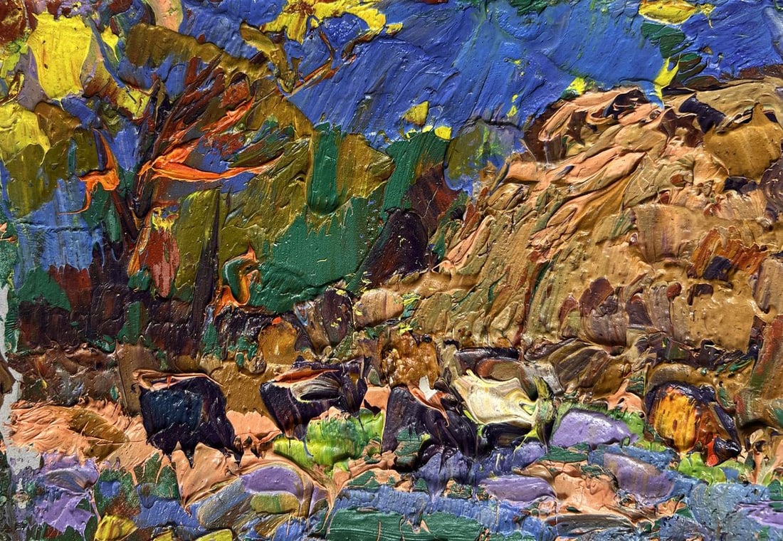 Oil painting Near the old haystack Alex Kalenyuk - 5