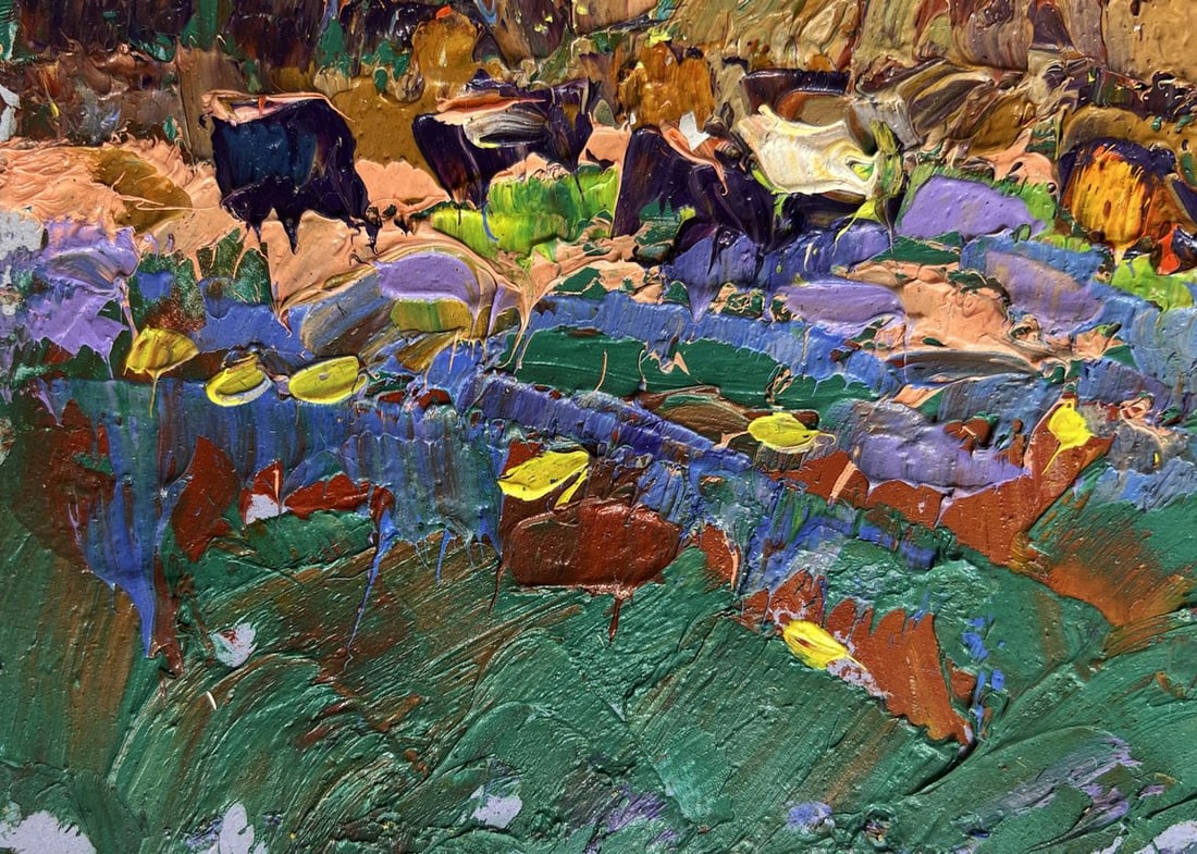 Oil painting Near the old haystack Alex Kalenyuk - 6