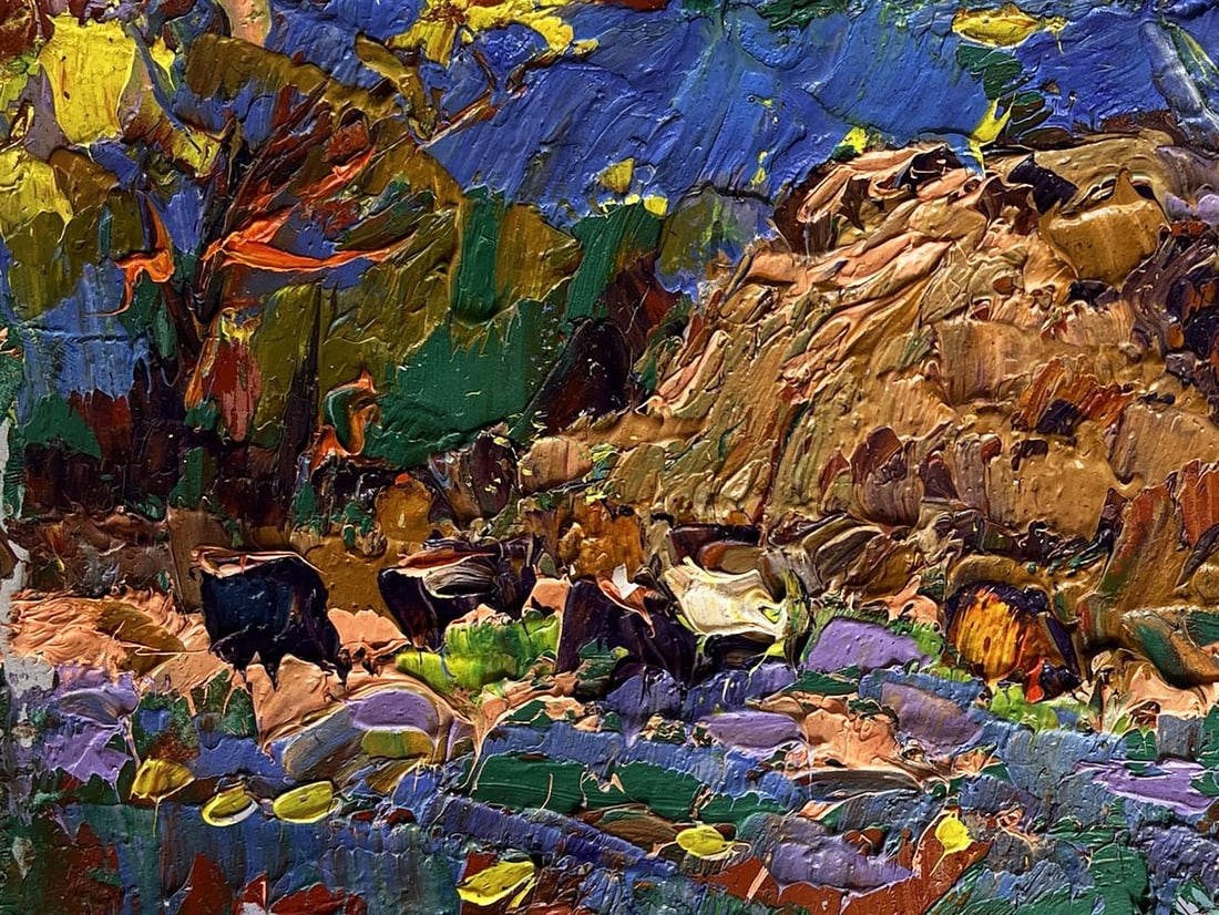 Oil painting Near the old haystack Alex Kalenyuk - 7