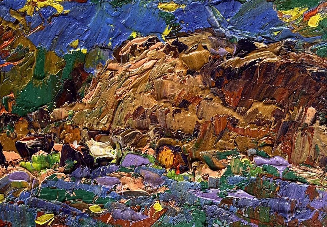 Oil painting Near the old haystack Alex Kalenyuk - 8