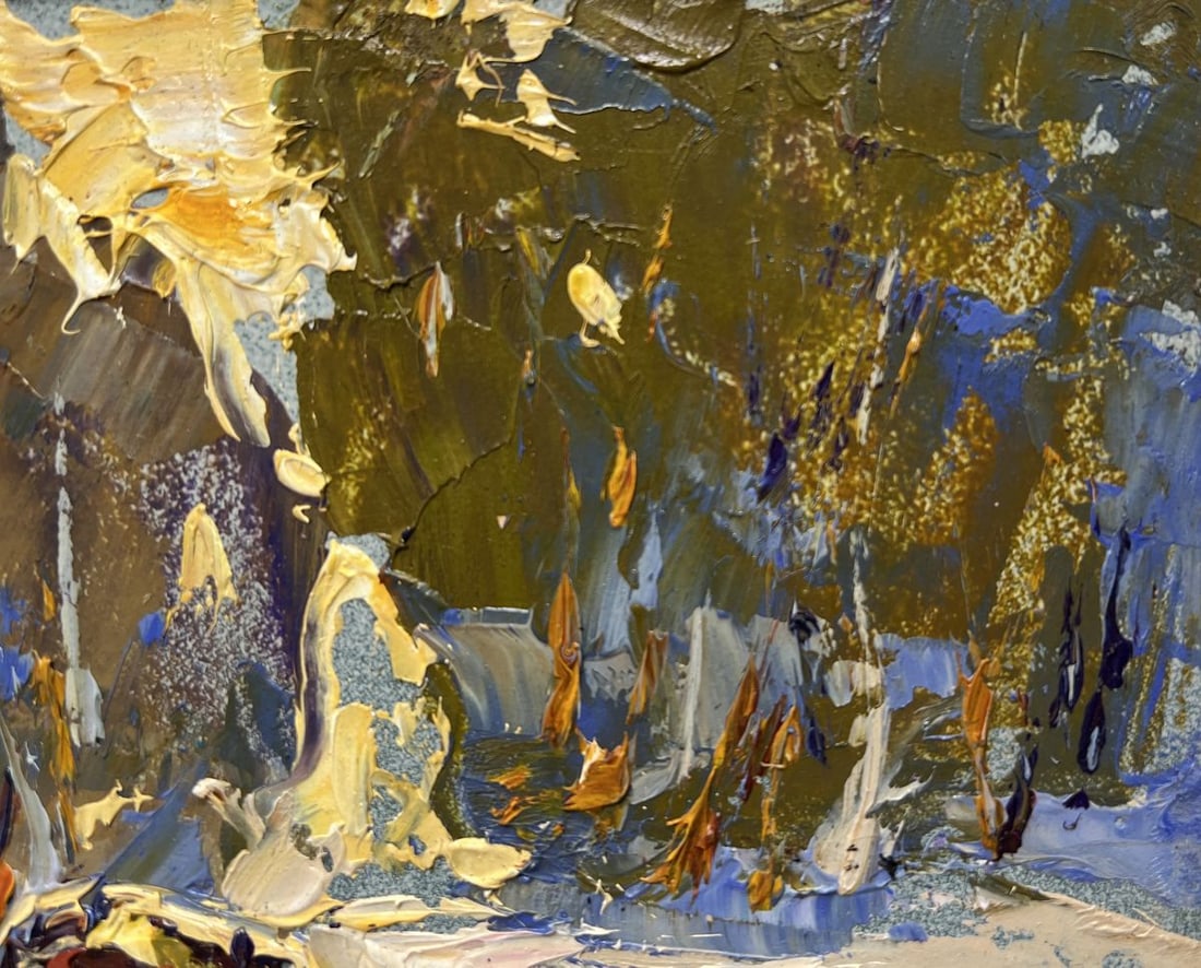 Oil painting Winter evening in the forest Alex Kalenyuk - 6