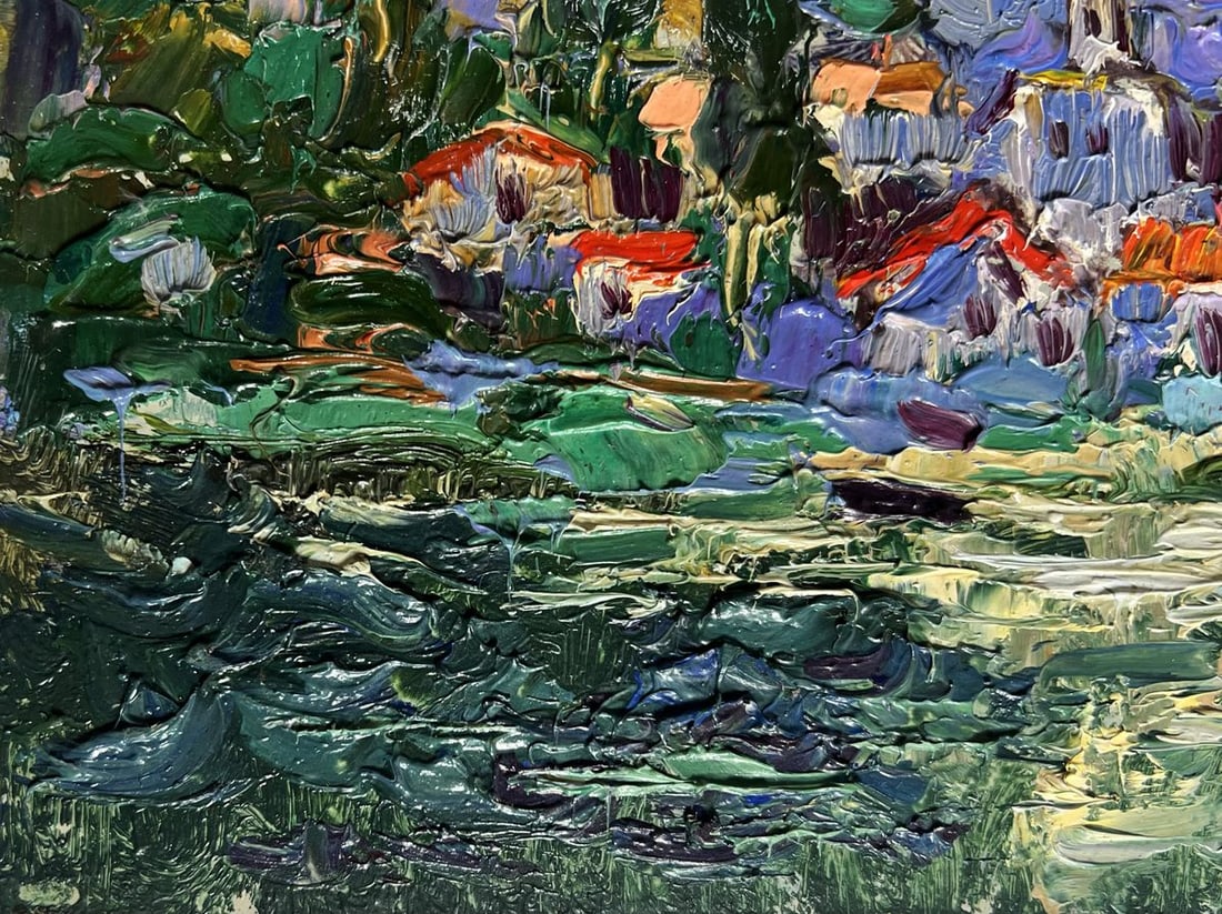 Oil painting City along the river Alex Kalenyuk - 5