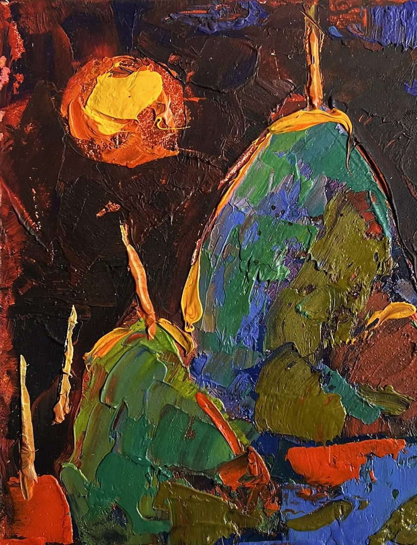 Oil painting Yellow moon in the field Alex Kalenyuk - 7