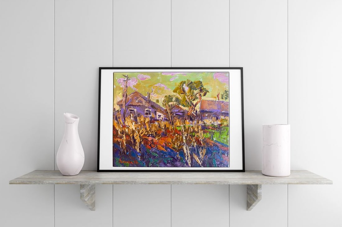 Oil painting Rustic yellow sunset Alex Kalenyuk - 2