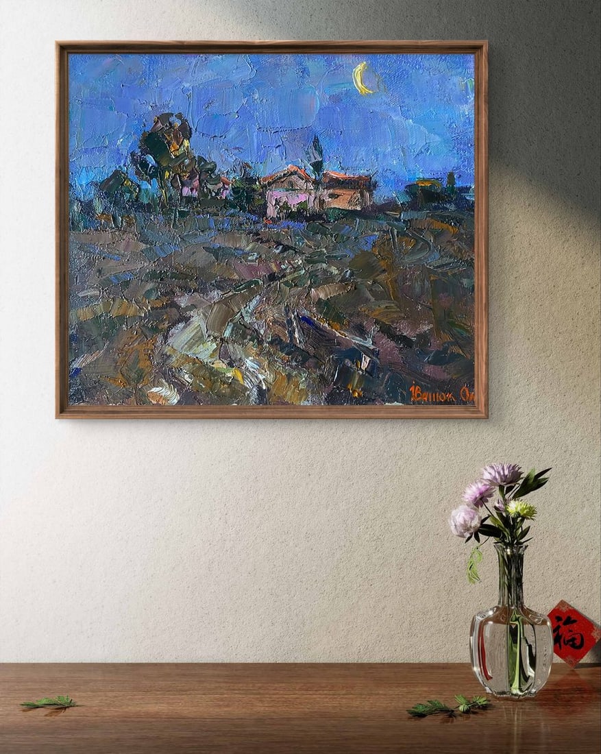 Oil painting Moon morning Alex Kalenyuk - 2