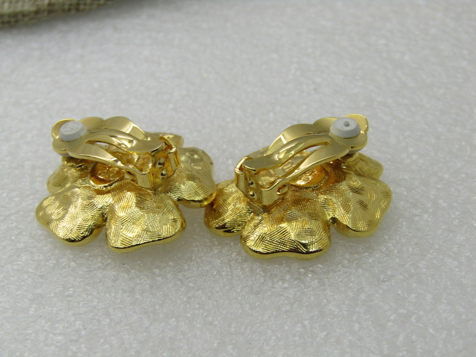 Vintage Joan Rivers Floral Duo Earrings Brooch Convertible, Clear Stones 3" - 5