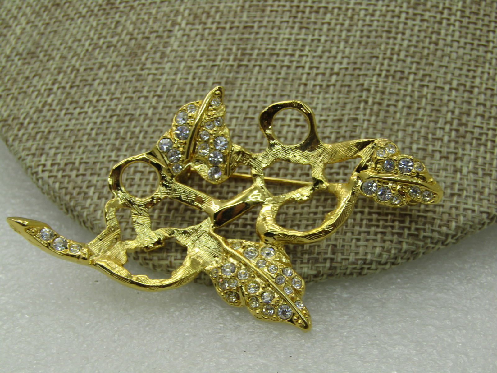 Vintage Joan Rivers Floral Duo Earrings Brooch Convertible, Clear Stones 3" - 6