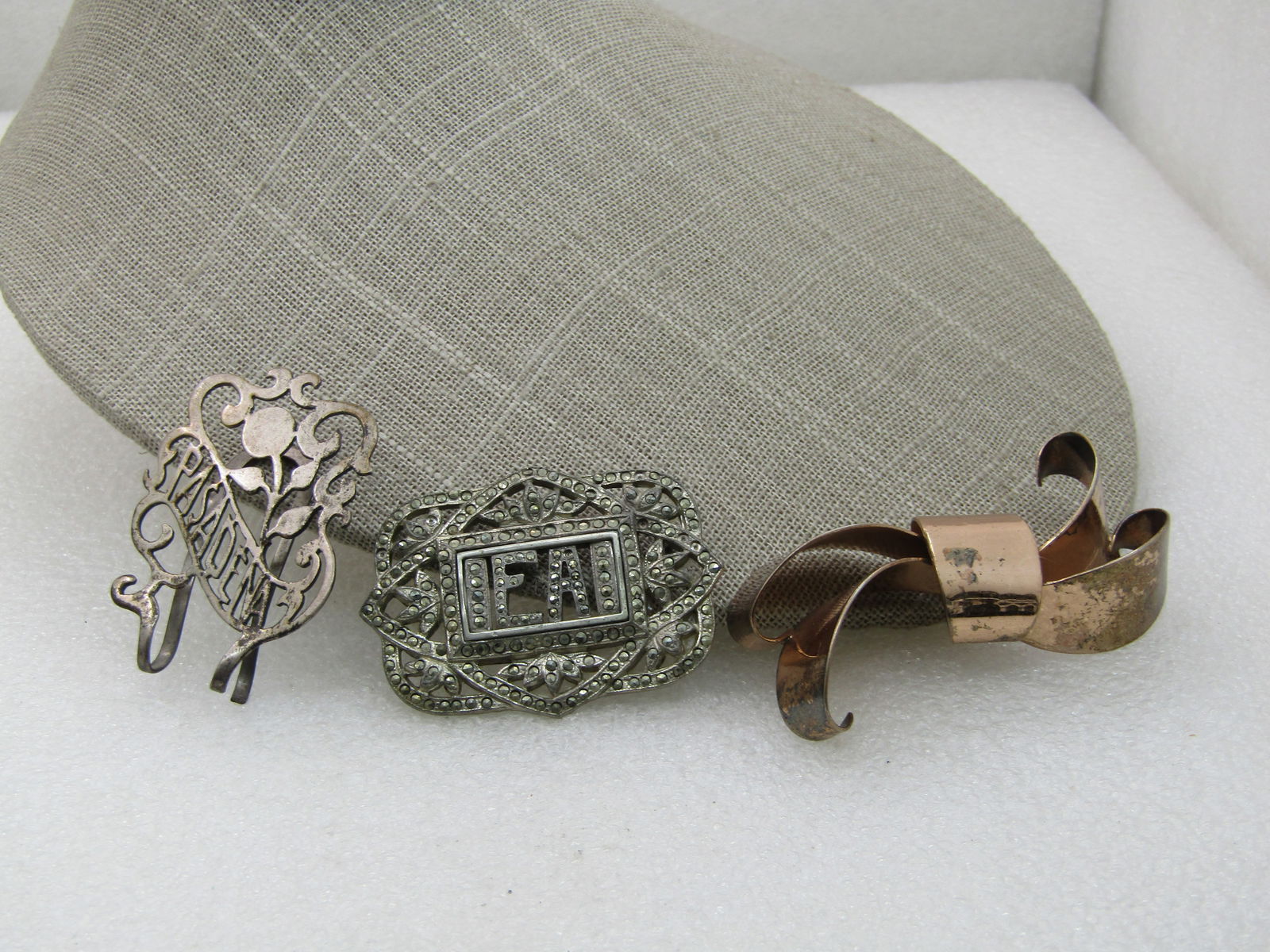 Vintage 3 Sterling Vintage Brooches, Money Clips, Repair or Repurpose, 40.55 Gr. - 2