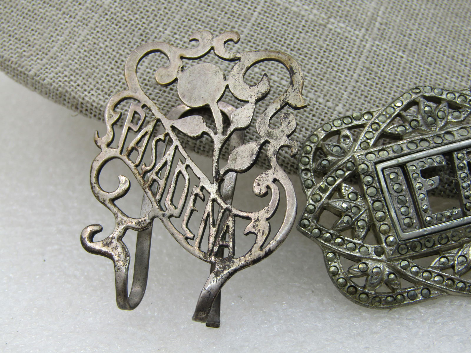 Vintage 3 Sterling Vintage Brooches, Money Clips, Repair or Repurpose, 40.55 Gr. - 3