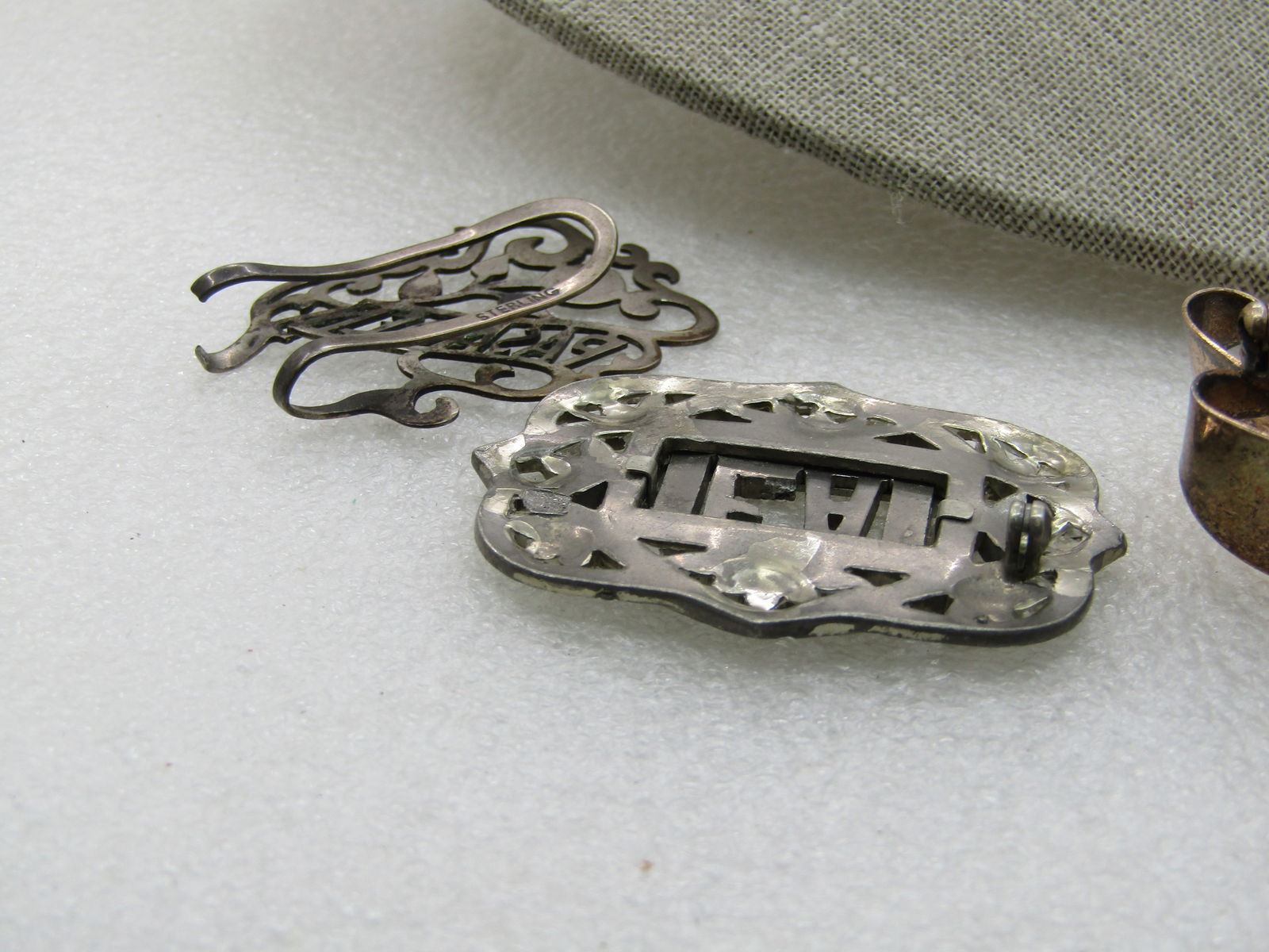Vintage 3 Sterling Vintage Brooches, Money Clips, Repair or Repurpose, 40.55 Gr. - 6