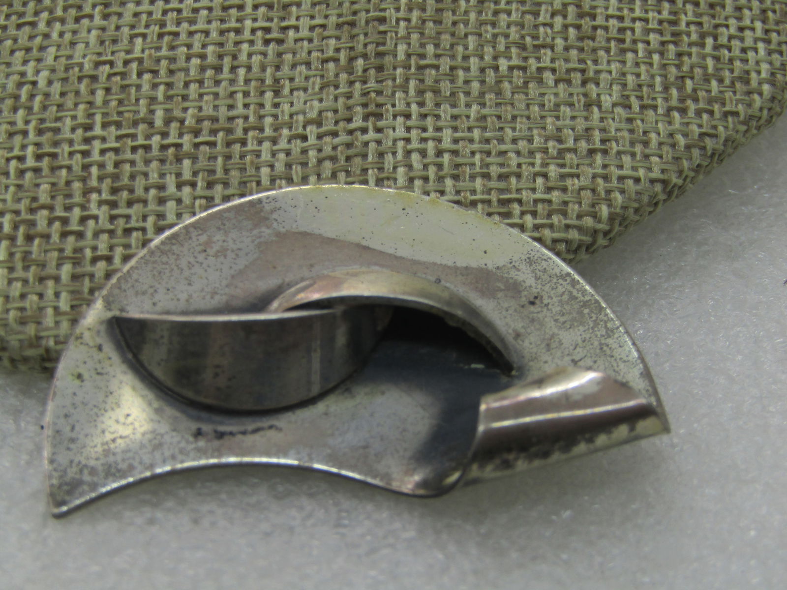 Vintage Sterling Mid-Century Modern Brooch, 1.7/8" - 3
