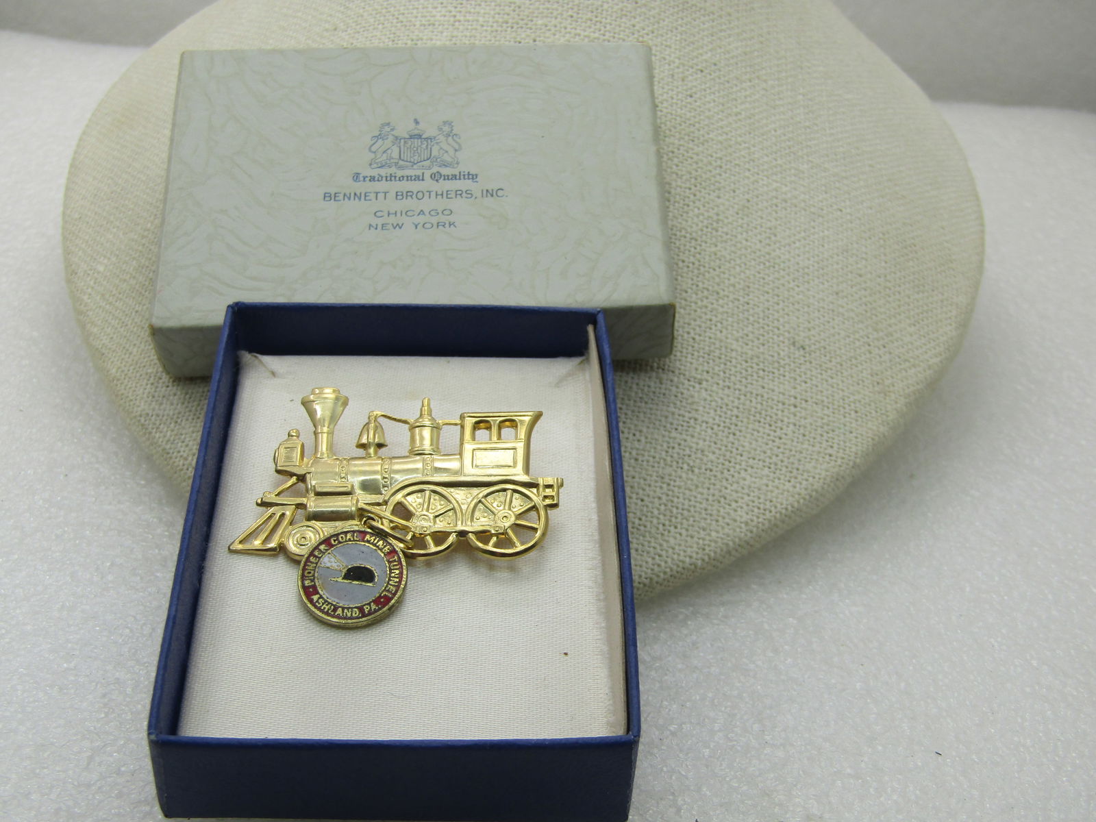 Vintage Pioneer Coal Mine Tunnel, Ashland, PA Train Brooch in Box - 4