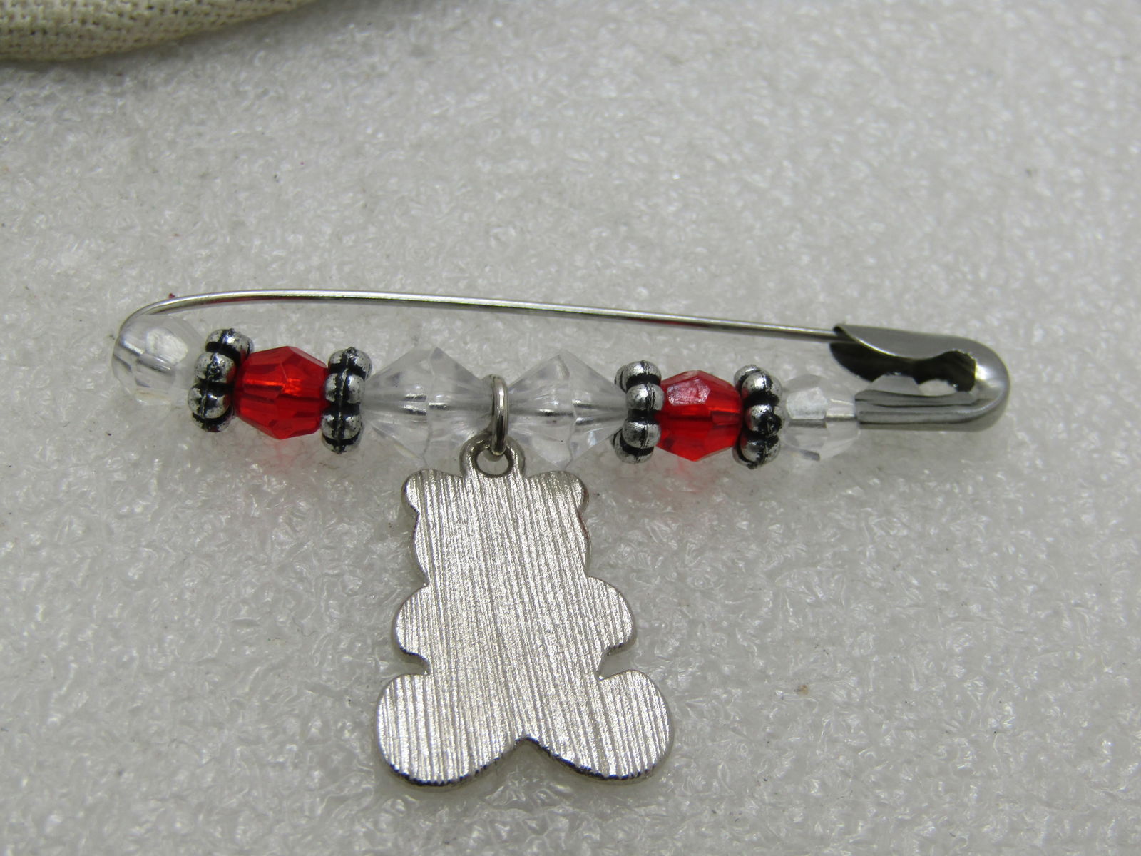 Vintage Enameled Beaded Bear Brooch/Pin, 2.25" Wide. - 4