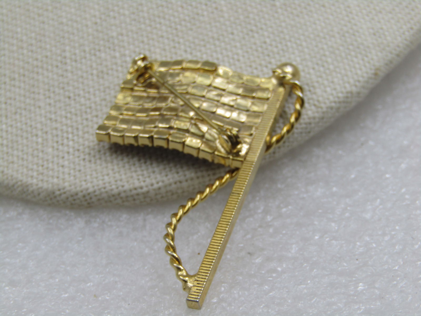 Vintage American Flag Rhinestone Brooch, with Pole, 2" - 4