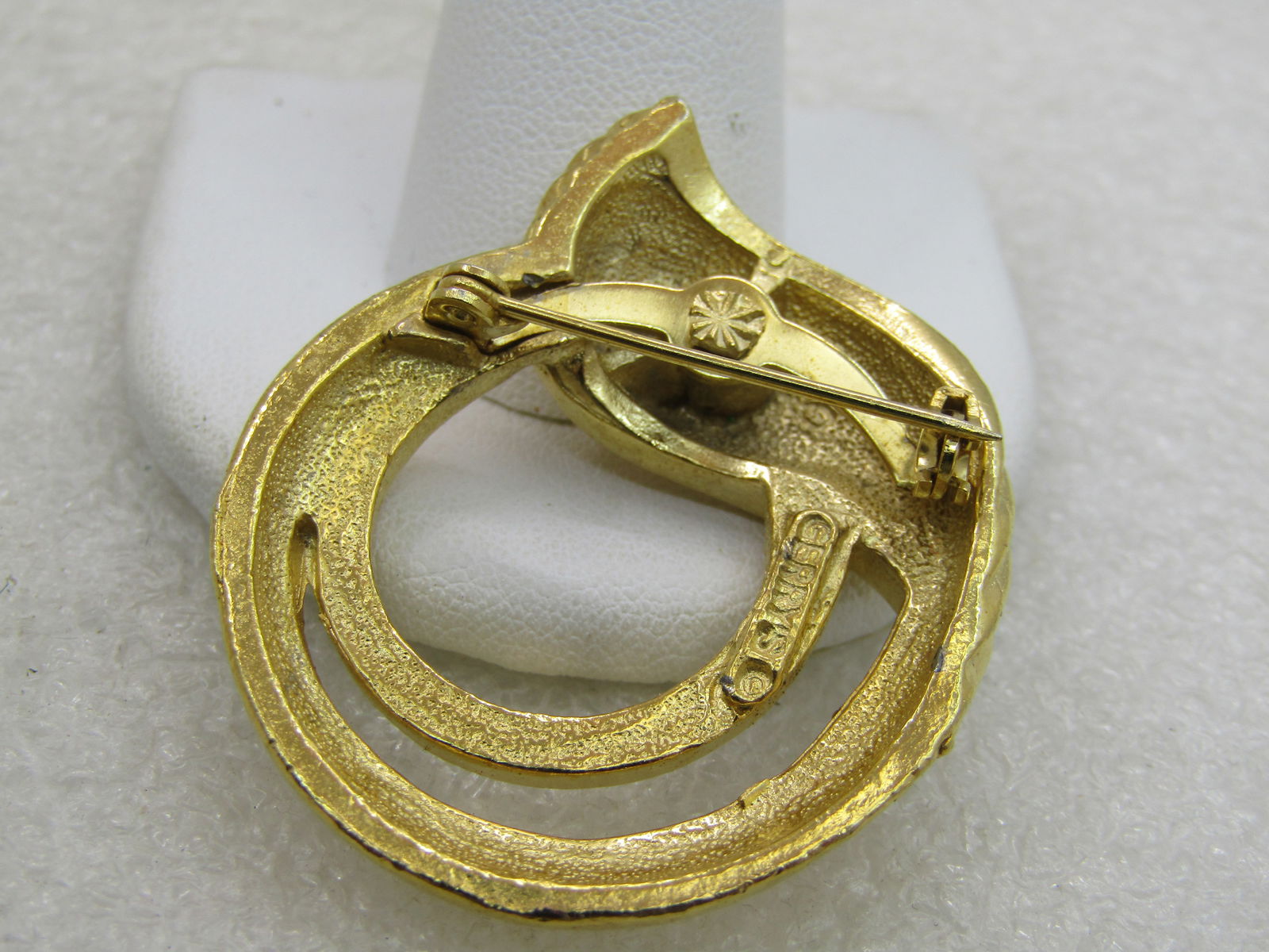 Vintage Gold Tone 1960's Mod Brooch, 1.5", Signed Gerry's NL - 4