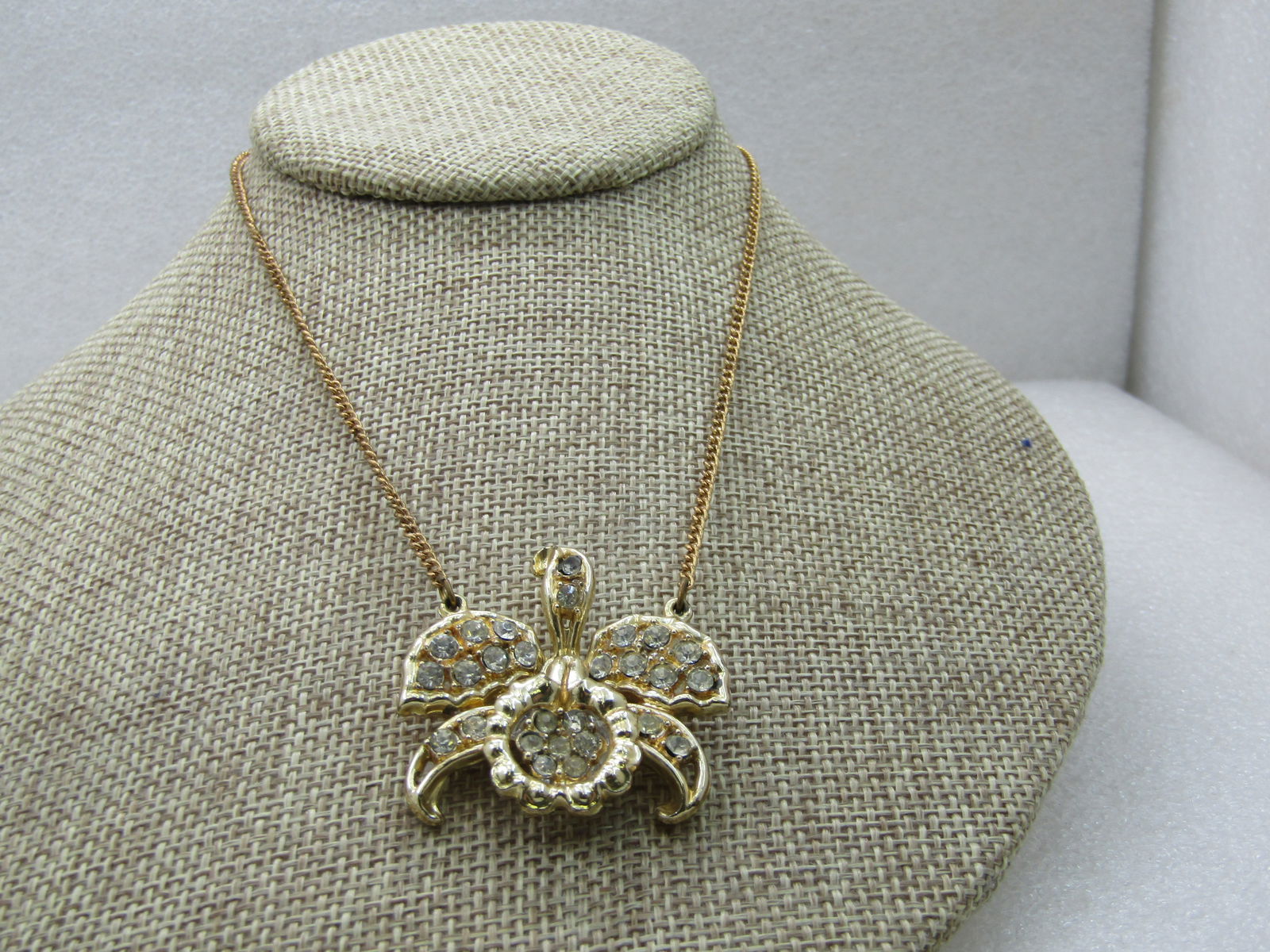 Vintage Rhinestone Orchid Brooch, 1960's 15" - 3