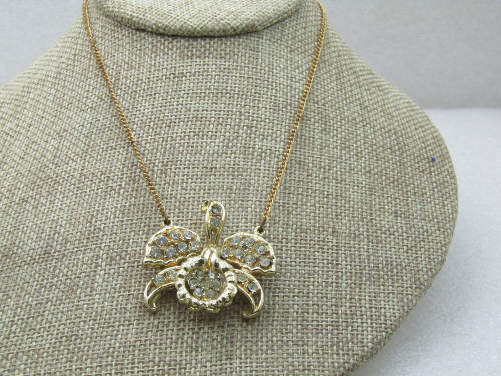 Vintage Rhinestone Orchid Brooch, 1960's 15" - 4