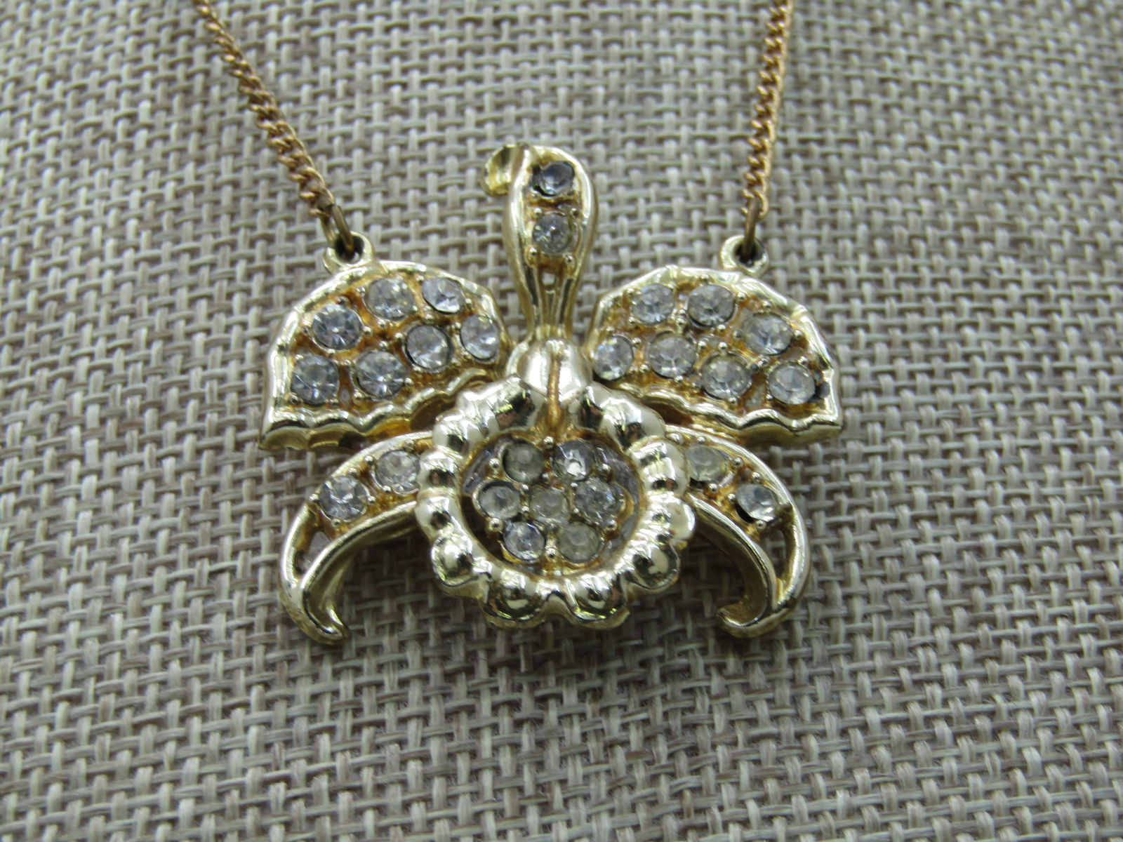 Vintage Rhinestone Orchid Brooch, 1960's 15" - 6