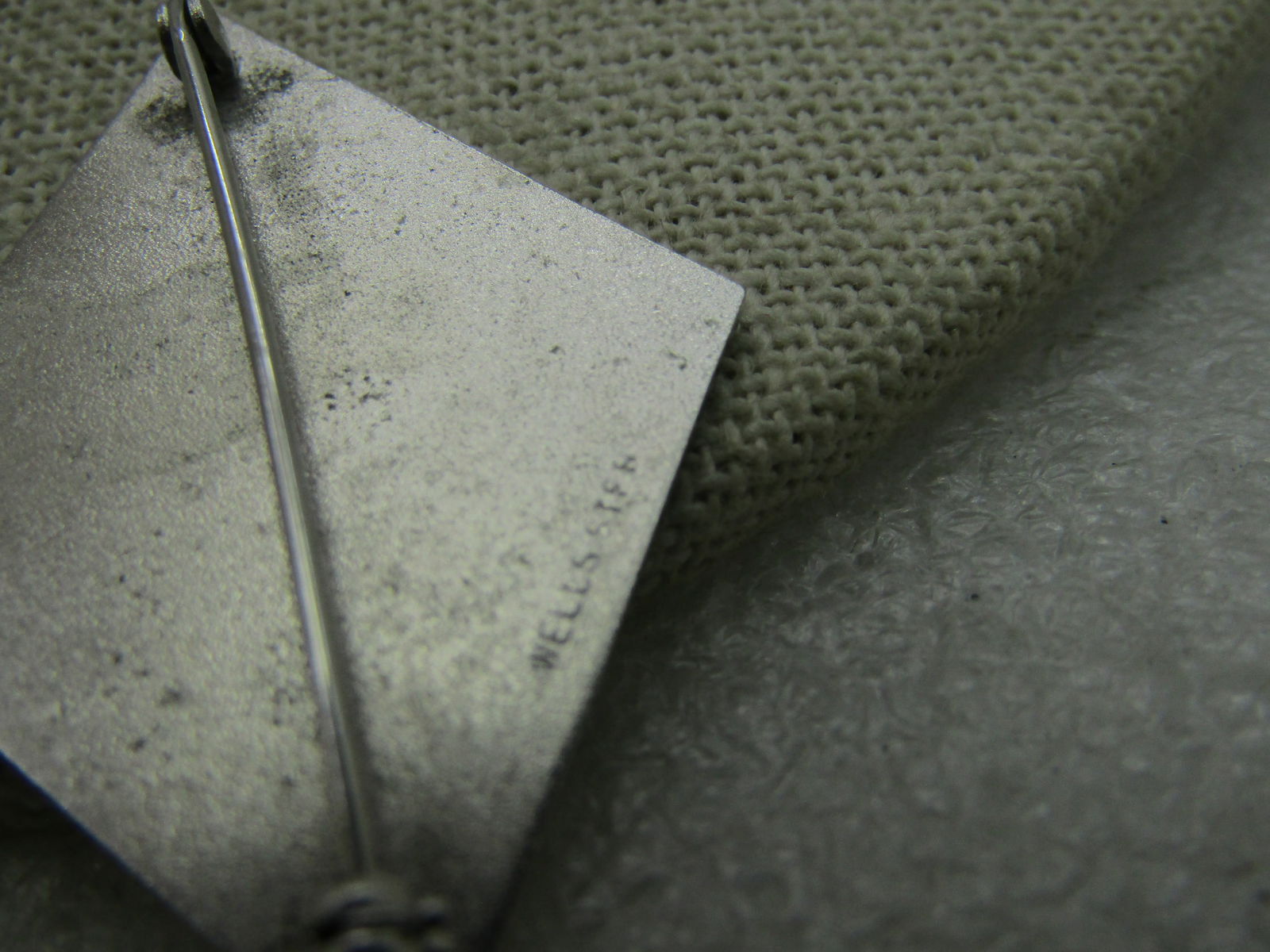 Vintage Sterling Silver Initial S Diamond Shaped Brooch, Signed Wells - 5