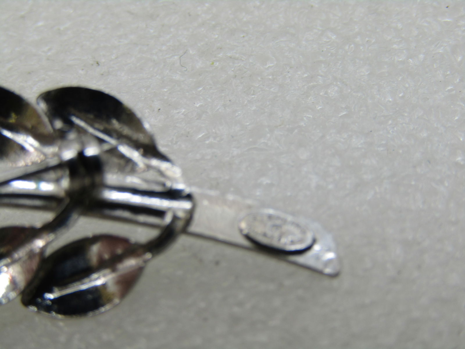 Vintage Danecraft Sterling Leaf Stem Brooch, 2.25" by 5/8" Wide - 6