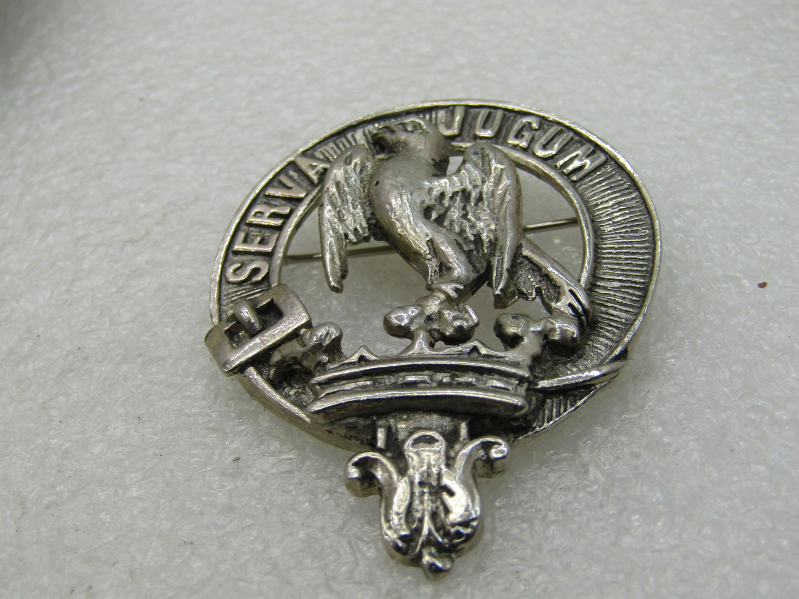 Vintage Scottish Serva Jugum Clan Brooch, Kilt Pin, "My Word" - 5