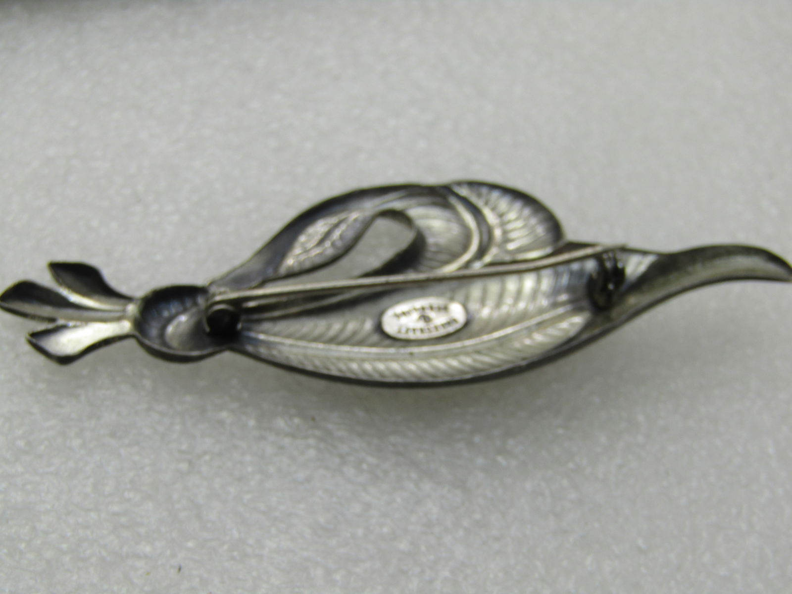 Vintage Danecraft Sterling Leaf Brooch, Mid-Century, 3" - 4