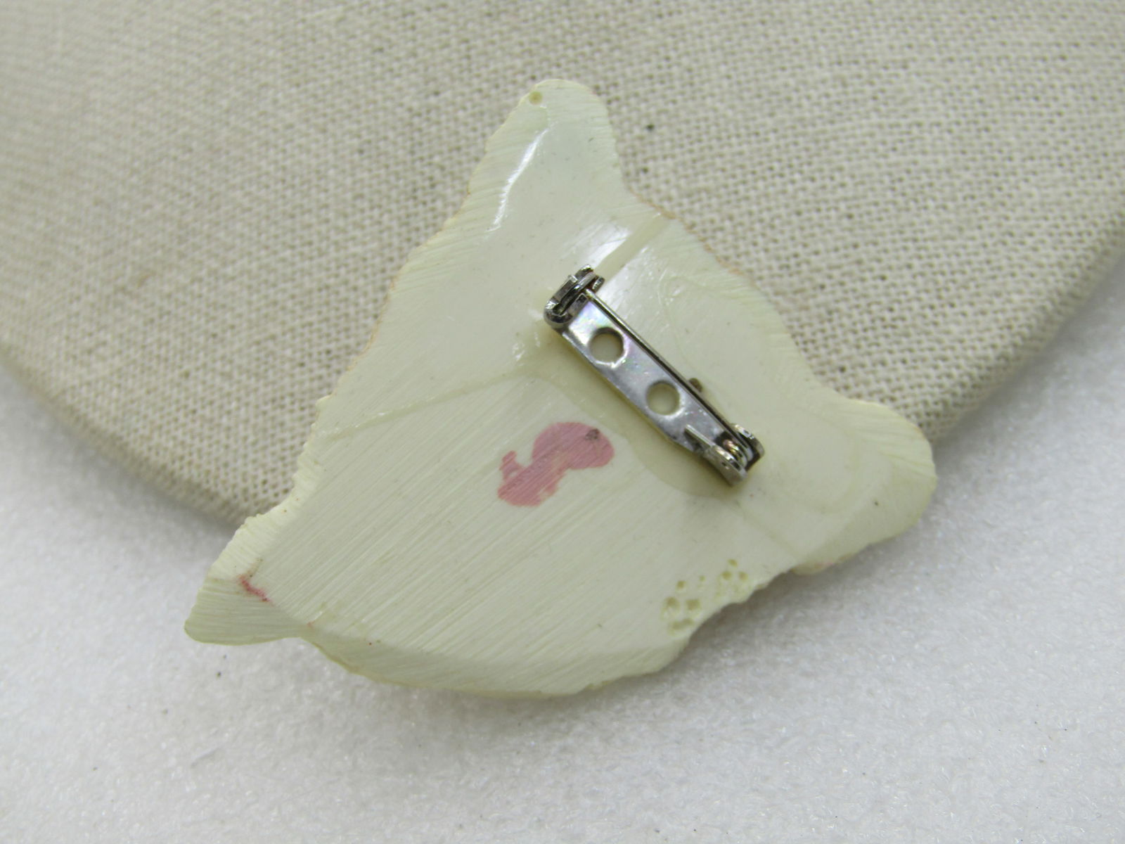 Vintage Big Cat Brooch, Painted Tan/Black/Cream, 2" - 6