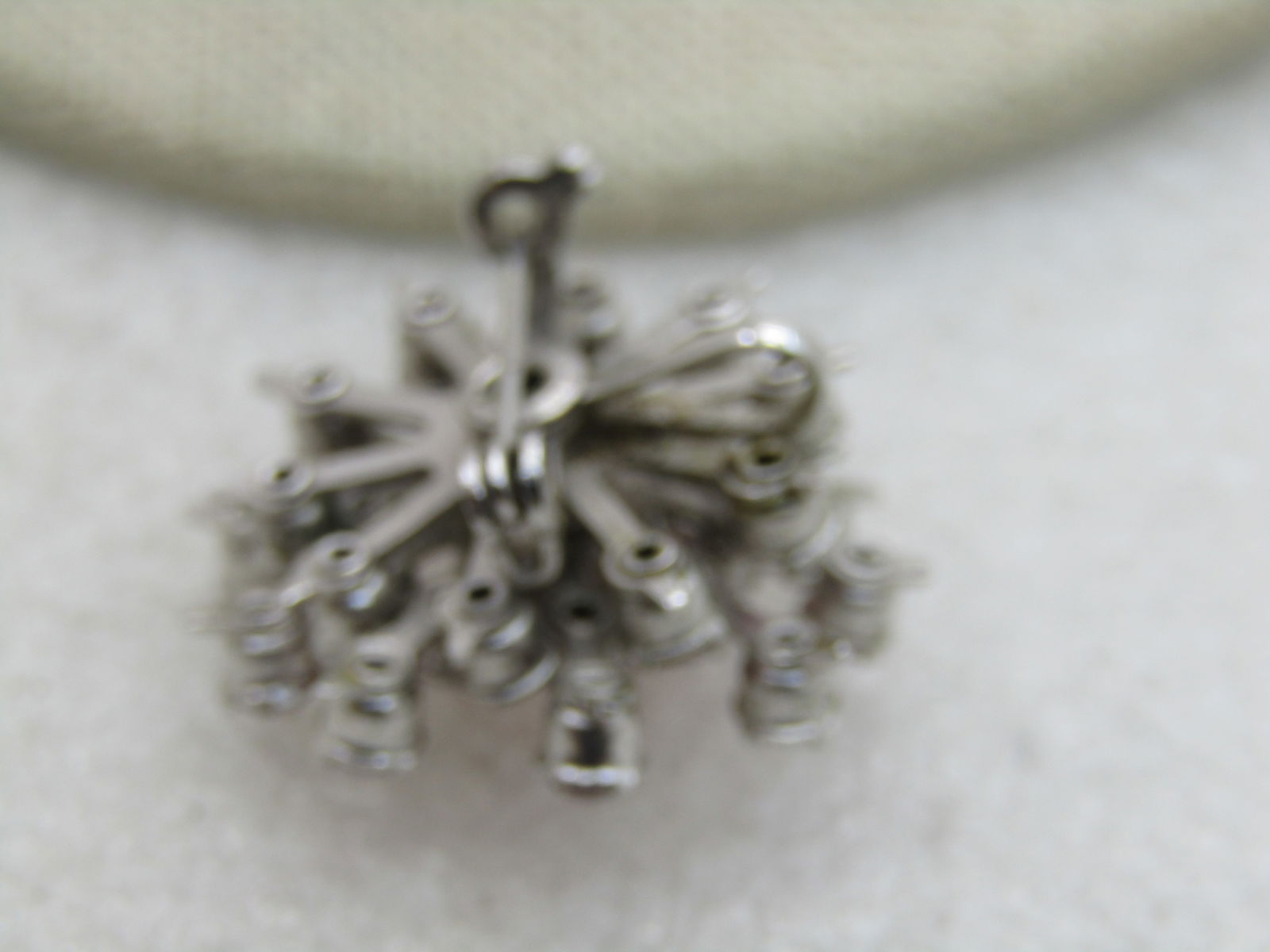 Vintage Pink Rhinestone Brooch Pendant, Starburst/Blossom - 4