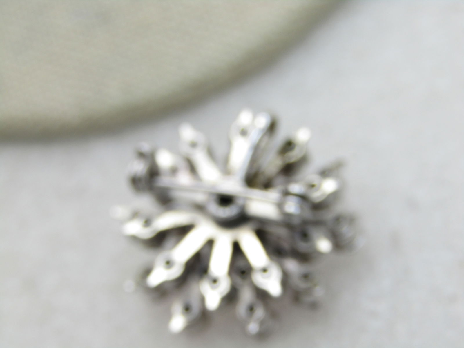 Vintage Pink Rhinestone Brooch Pendant, Starburst/Blossom - 5