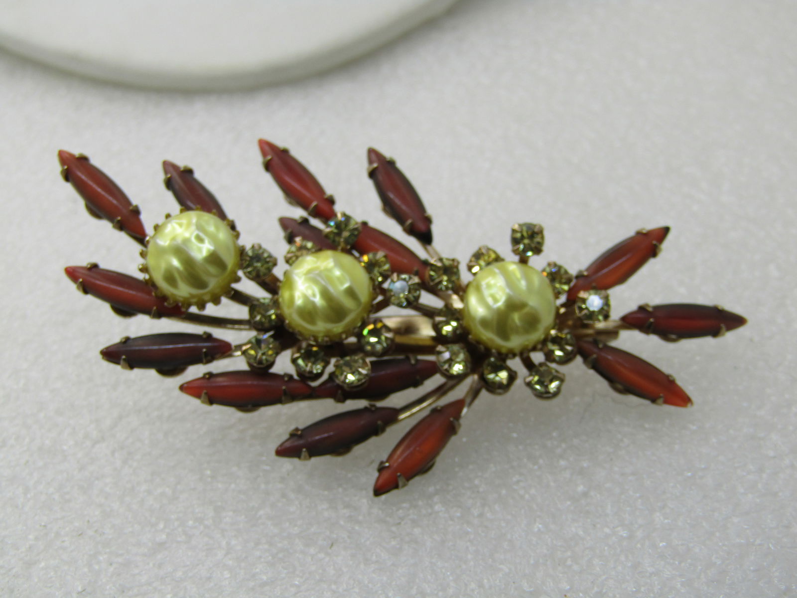 Vintage Cathe Signed Rhinestone Brooch, On Original Card, 3.25" - 7