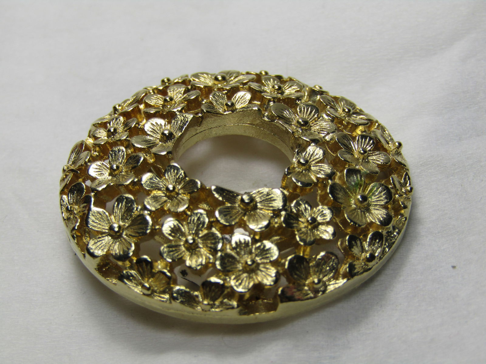 Vintage Forget-Me-Not Brooch, Gold Tone, 1.5" - 4