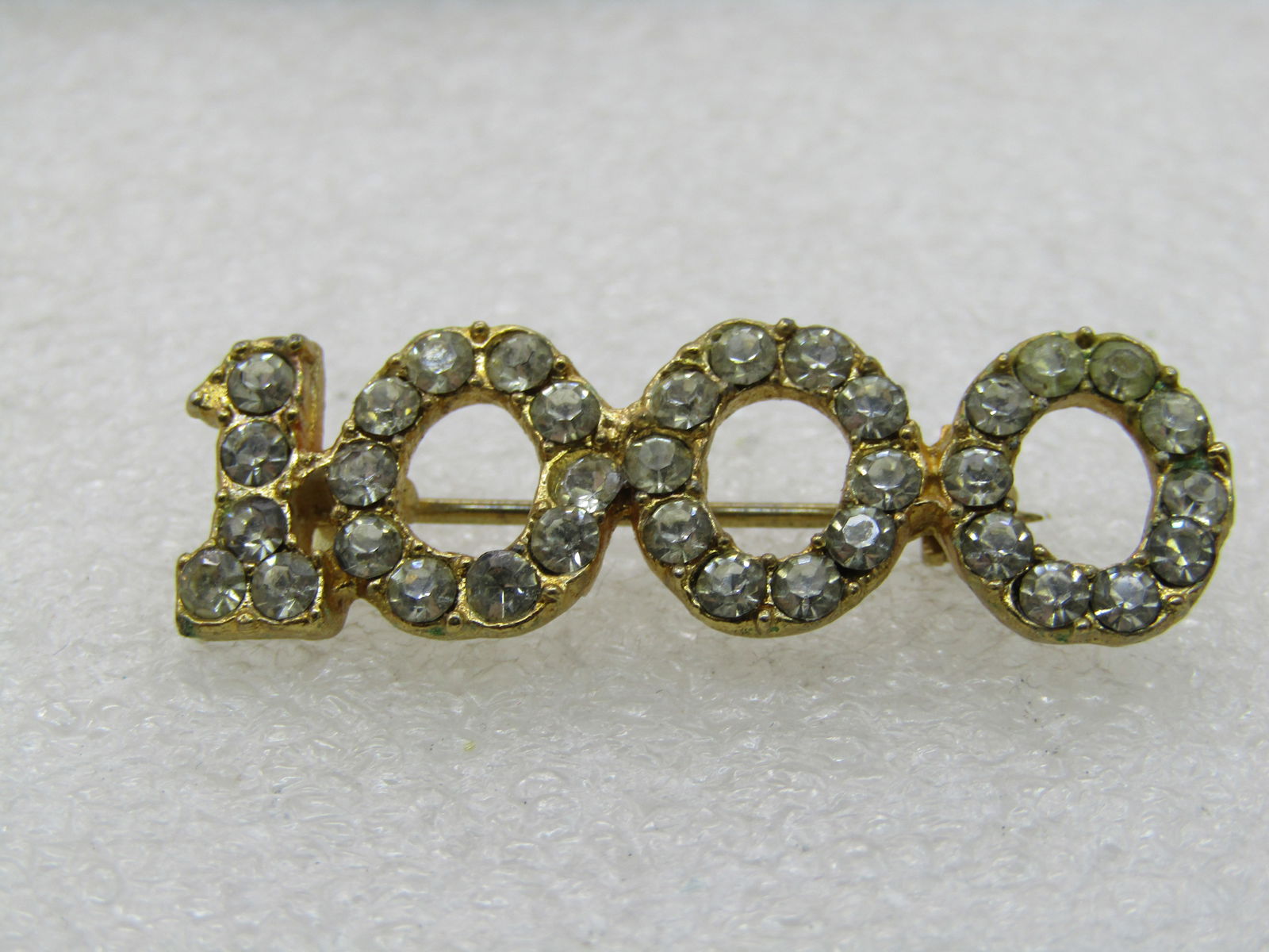 Vintage Rhinestone 1000 Brooch, 1.5" - 3