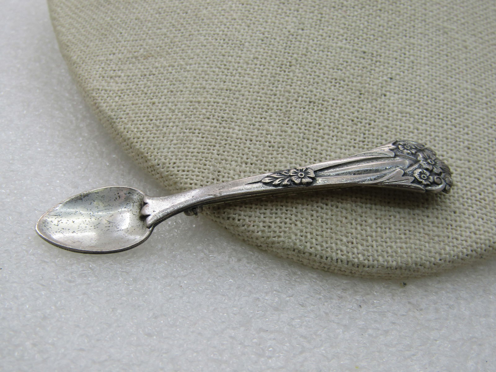 Vintage Coro Pegasus Sterling Floral Spoon Brooch, Mid-Century - 3
