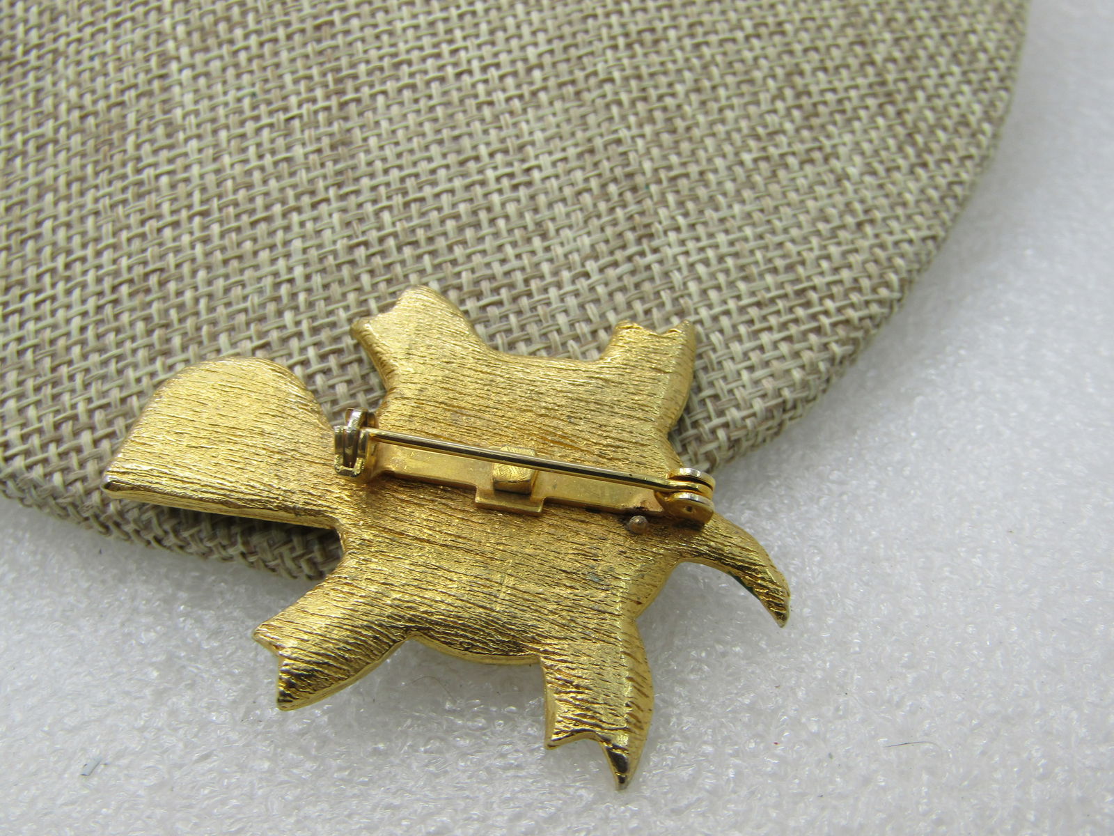 Vintage Enameled Turtle Comical Brooch, 2" by 1.5 - 4