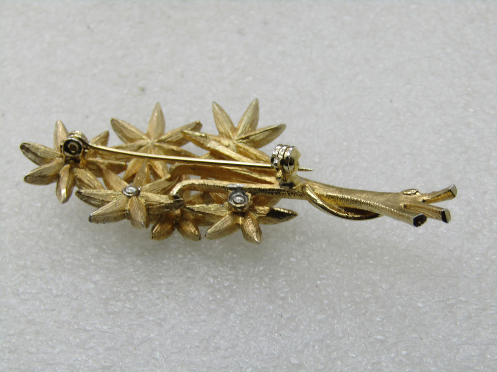 Vintage Rhinestone Floral Bouqet Brooch, Two-Tone, 2.5" - 7