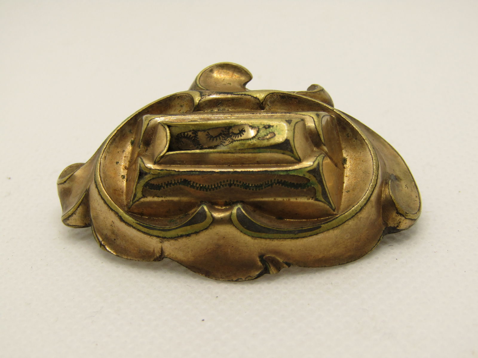 Victorian Raised Brooch, C-Clasp, Damaged on Top. 2" - 6