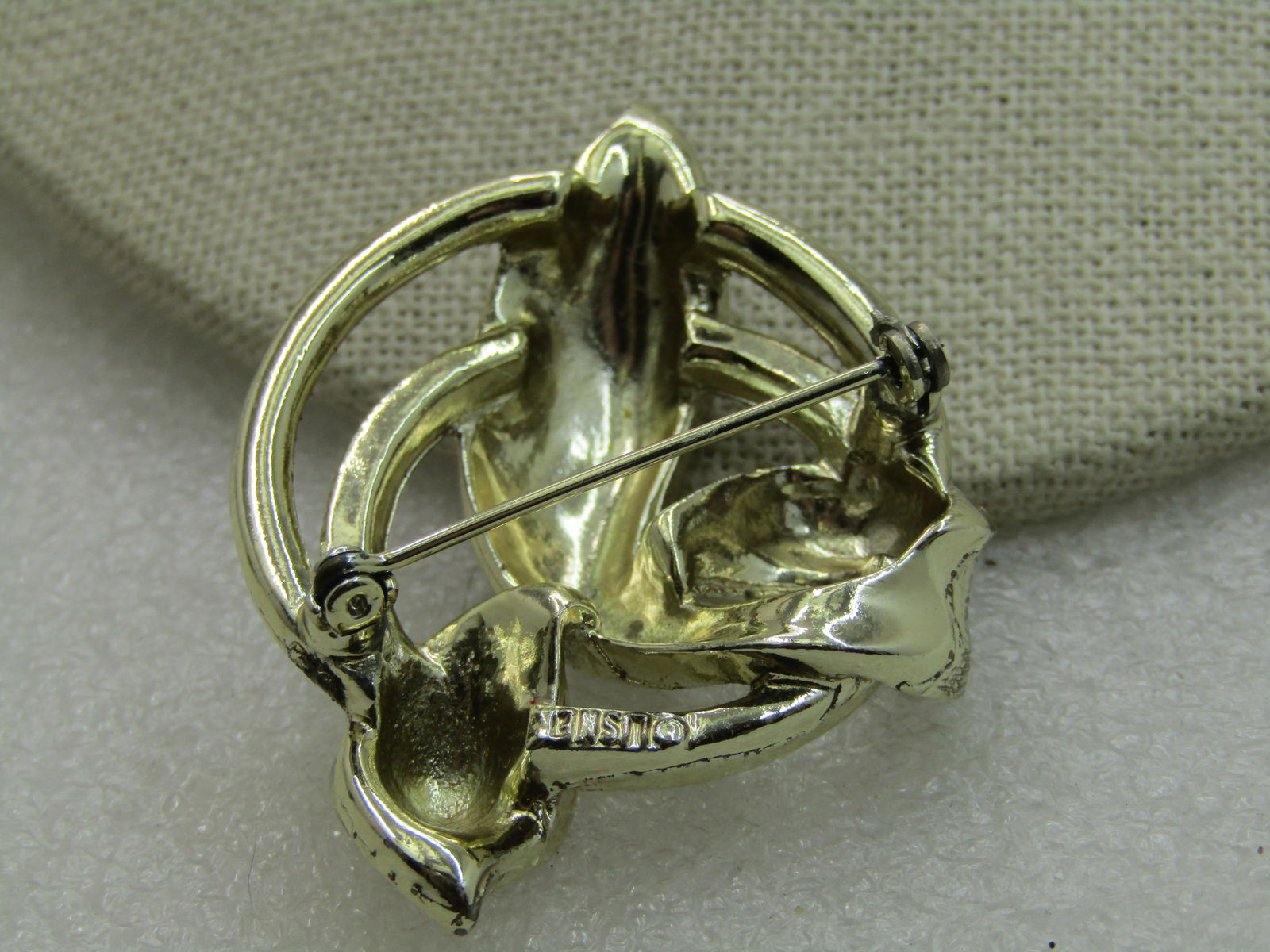 Vintage Lisner Cirle & Wrapped Brooch, Gold Tone, 2" - 4