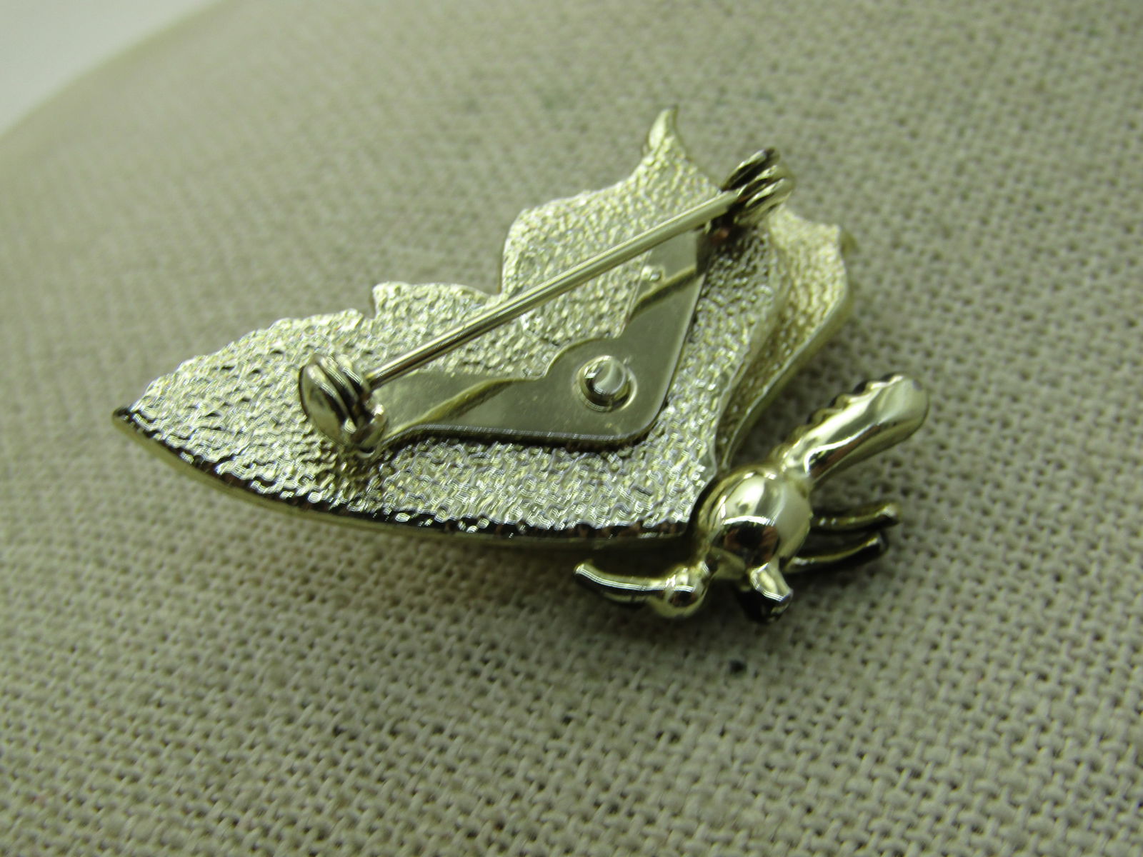 Vintage Enameled 3D Butterfly Brooch, Yellow/Black, 1960's - 4