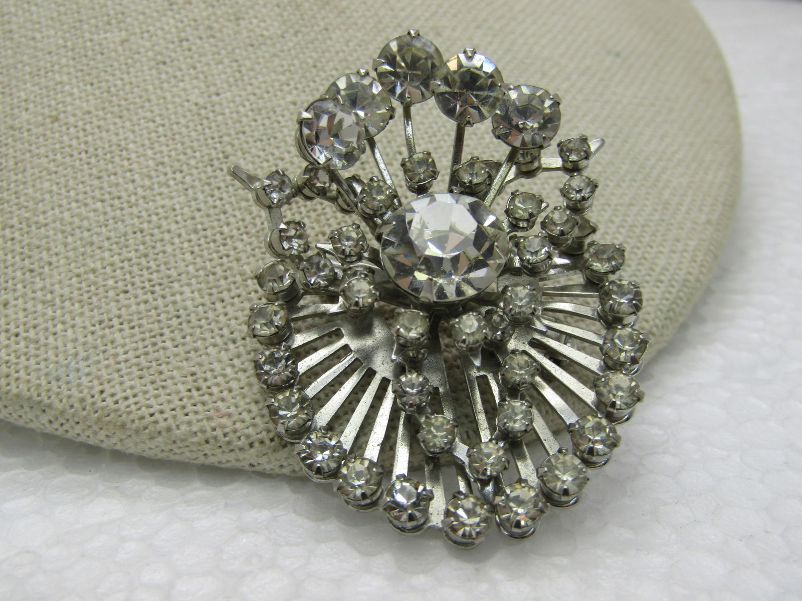 Vintage Art Deco Rhinestone Statement Brooch, 2",1930's- 1940's - 2