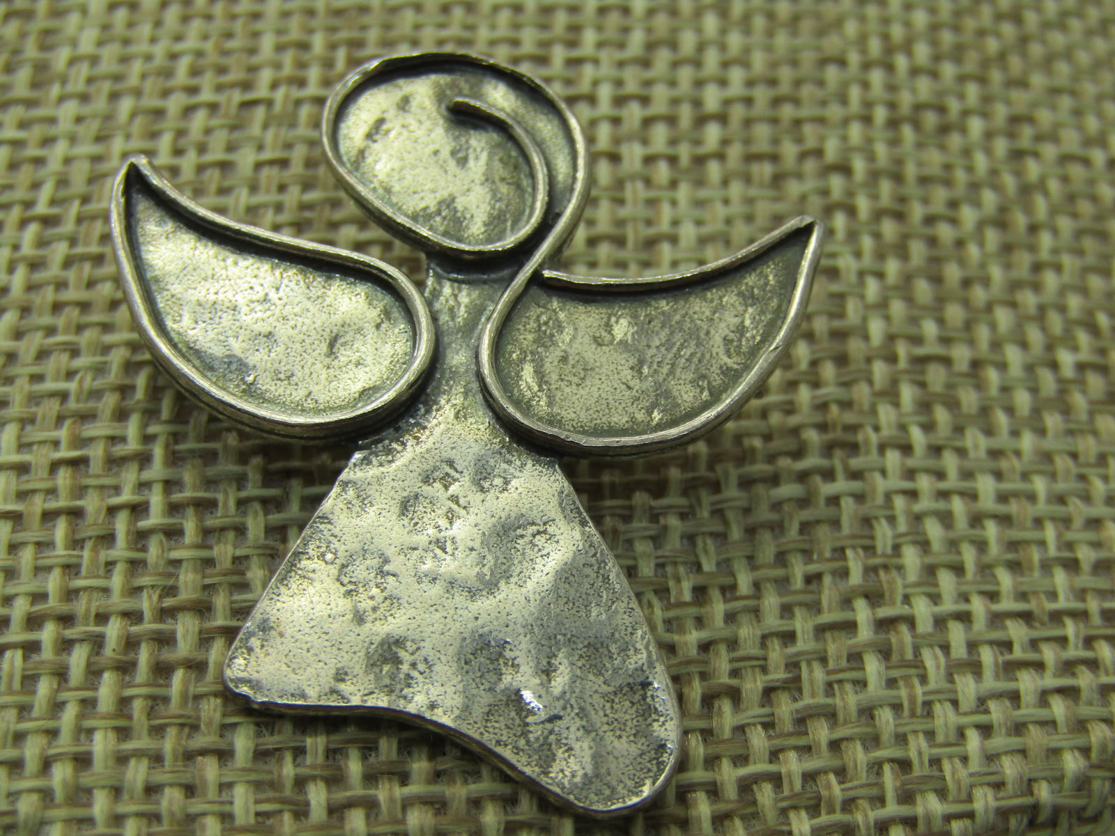 Silpada Sterling Silver Angel Brooch Pendant, Watch Over Me, 1.5" - 2