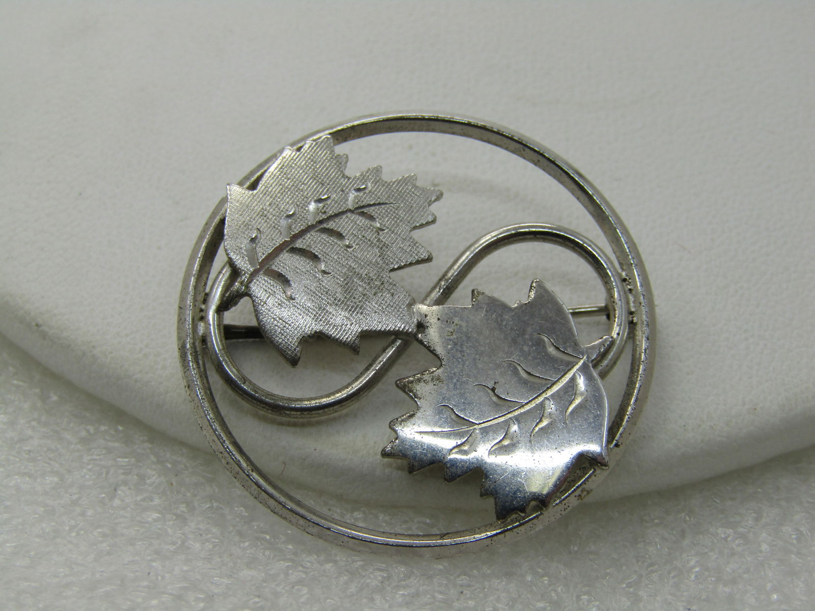 Vintage Sterling Silver Lamode Leaf Brooch, 1.25", 1960's-1970's - 3